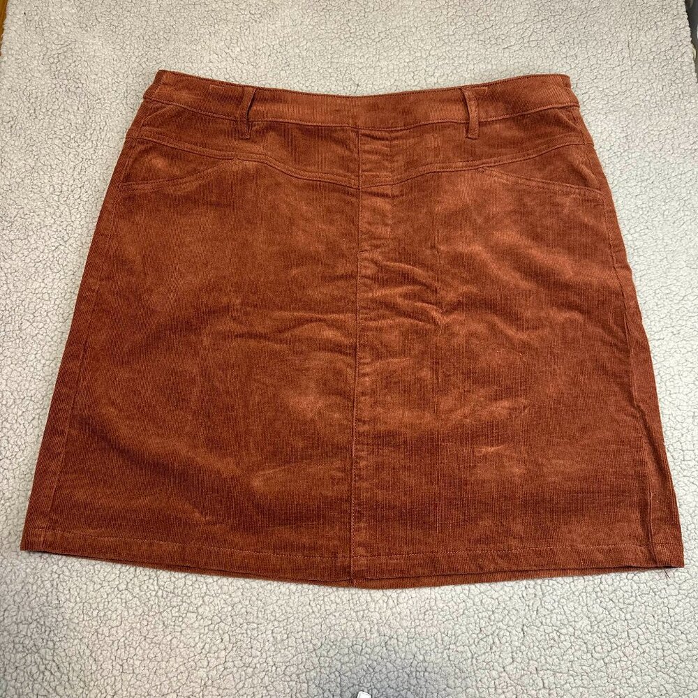 Tribal brand Corduroy Skirt Size 12 Brown Knee Length Casual Pocketed Fall